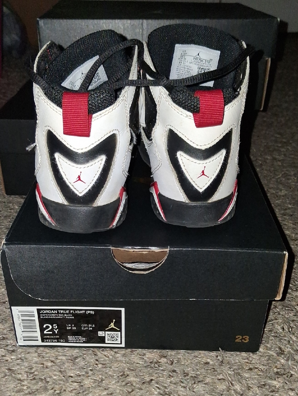 Jordan Kids White Black Red High-Top Sneakers